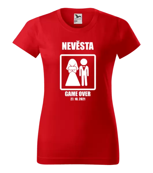 Dámské tričko Game over - nevěsta s datem
