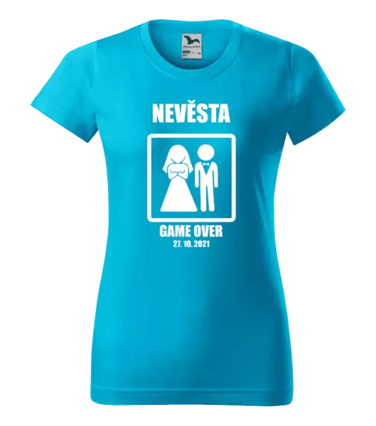 Dámské tričko Game over - nevěsta s datem