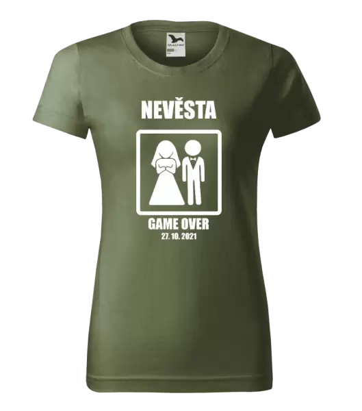 Dámské tričko Game over - nevěsta s datem