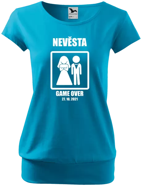 Dámské tričko Game over - nevěsta s datem
