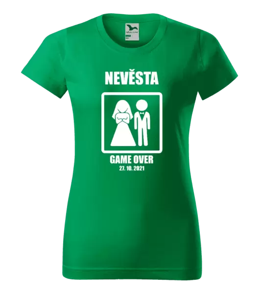 Dámské tričko Game over - nevěsta s datem