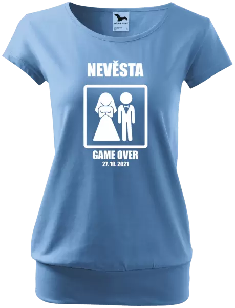 Dámské tričko Game over - nevěsta s datem
