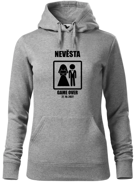 Dámská mikina Game over - nevěsta s datem