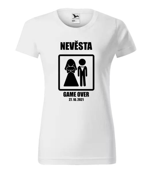 Dámské tričko Game over - nevěsta s datem