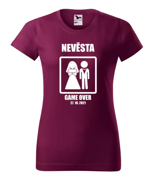 Dámské tričko Game over - nevěsta s datem