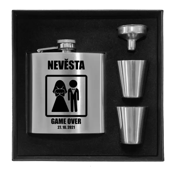 Placatka v krabičce Game over - nevěsta s datem