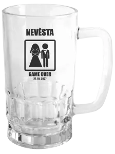 Půllitr Game over - nevěsta s datem