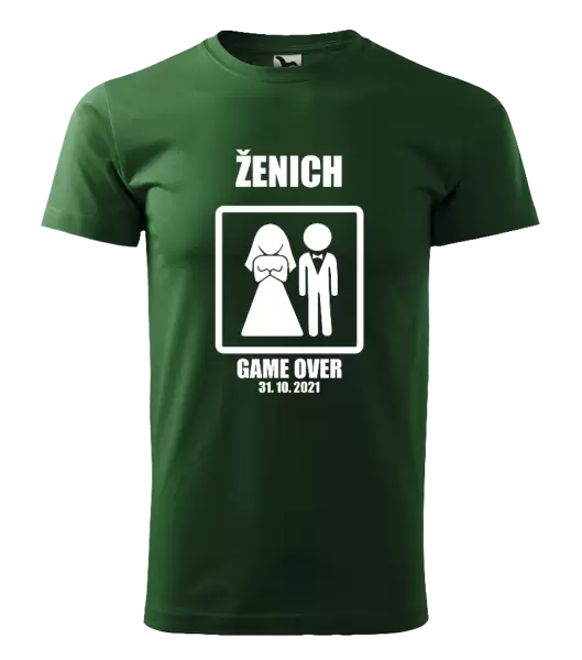 Pánské tričko Game over - ženich s datem