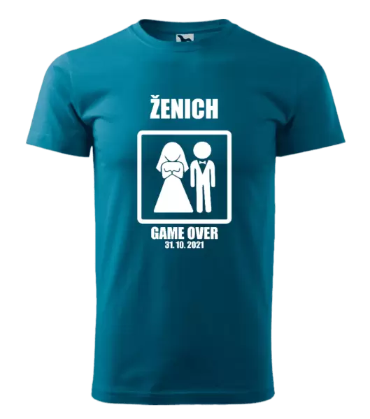 Pánské tričko Game over - ženich s datem