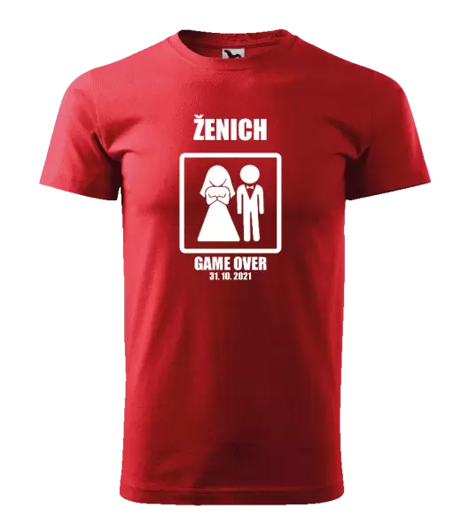 Pánské tričko Game over - ženich s datem