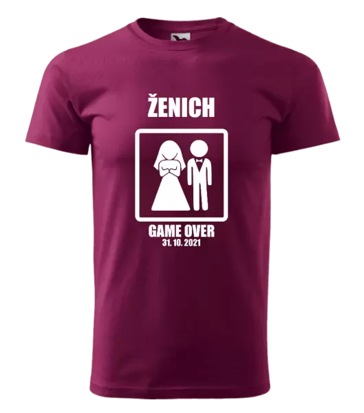 Pánské tričko Game over - ženich s datem