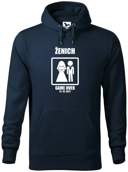 Pánská mikina Game over - ženich s datem