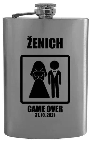 Placatka Game over - ženich s datem