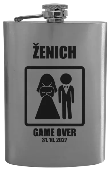 Placatka Game over - ženich s datem