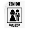 Samolepka Game over - ženich s datem