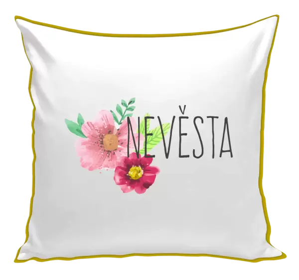 Polštář Nevěsta - červené květiny