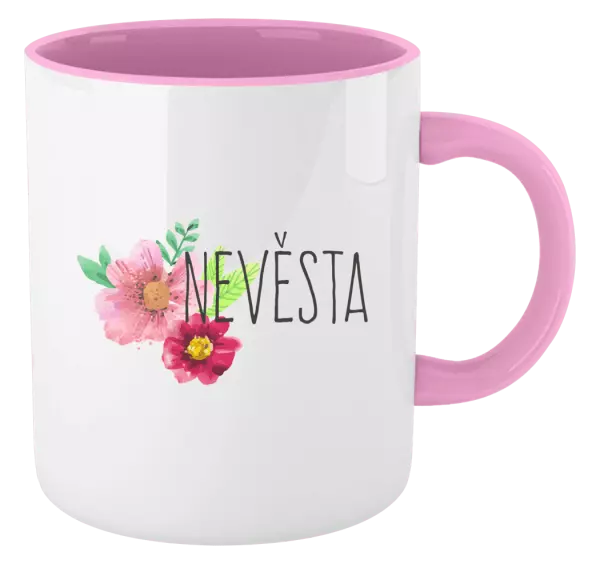 Hrnek Nevěsta - červené květiny