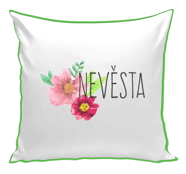 Polštář Nevěsta - červené květiny