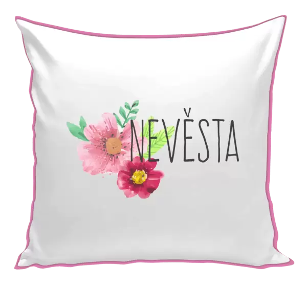 Polštář Nevěsta - červené květiny