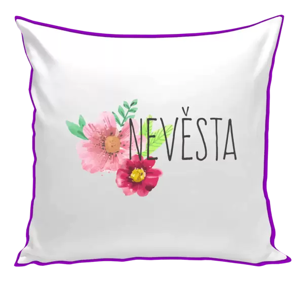 Polštář Nevěsta - červené květiny