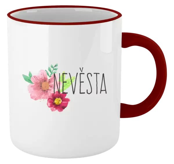Hrnek Nevěsta - červené květiny
