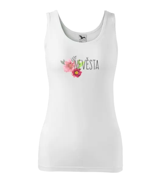 Dámské tílko Nevěsta - červené květiny