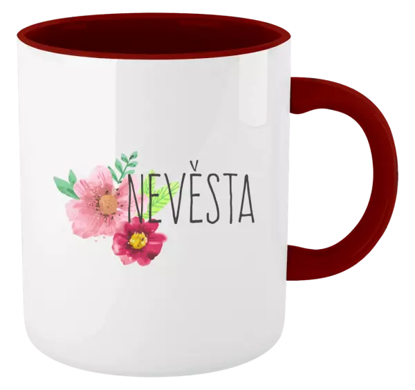 Hrnek Nevěsta - červené květiny