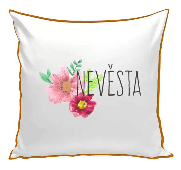 Polštář Nevěsta - červené květiny