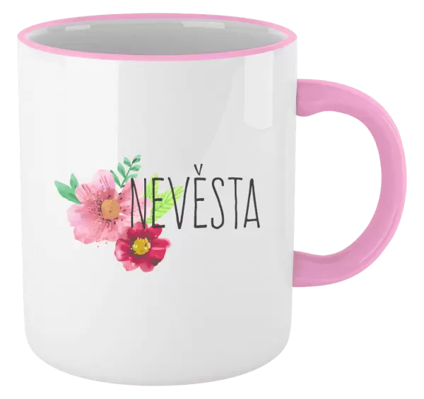 Hrnek Nevěsta - červené květiny