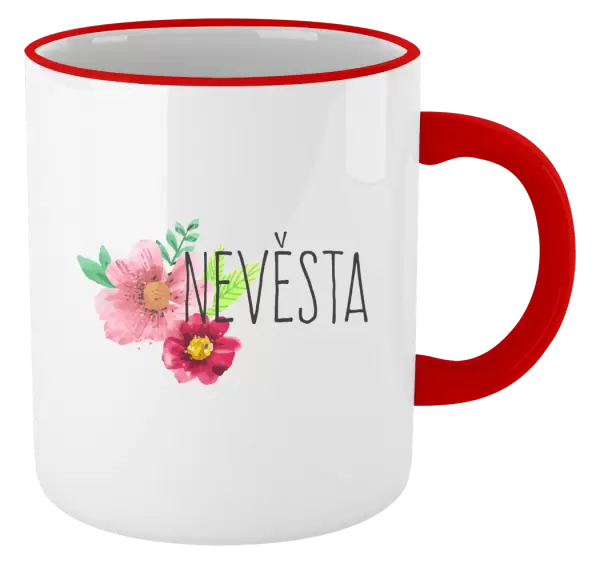 Hrnek Nevěsta - červené květiny
