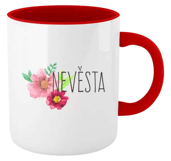Hrnek Nevěsta - červené květiny
