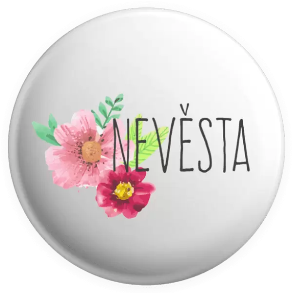 Placka Nevěsta - červené květiny