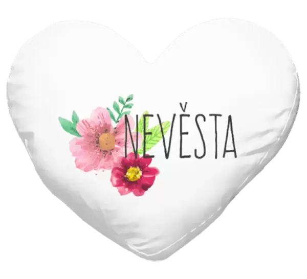 Polštář Nevěsta - červené květiny