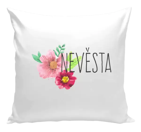 Polštář Nevěsta - červené květiny