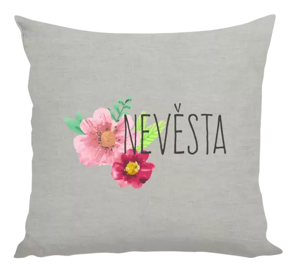 Polštář Nevěsta - červené květiny