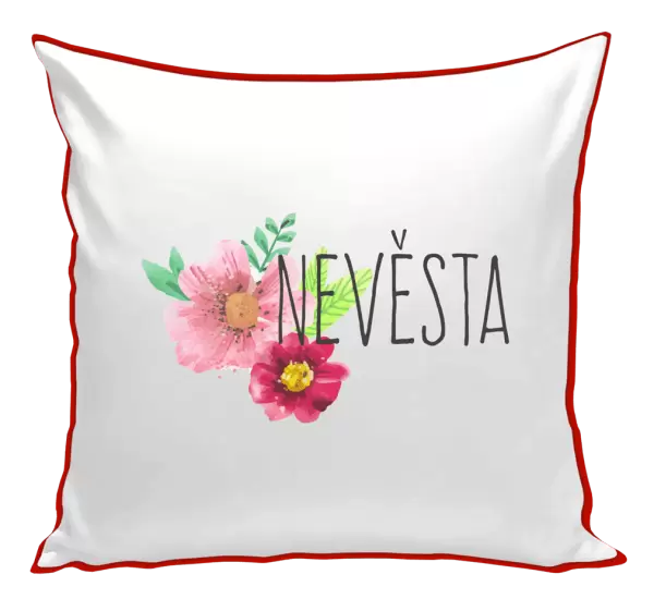 Polštář Nevěsta - červené květiny
