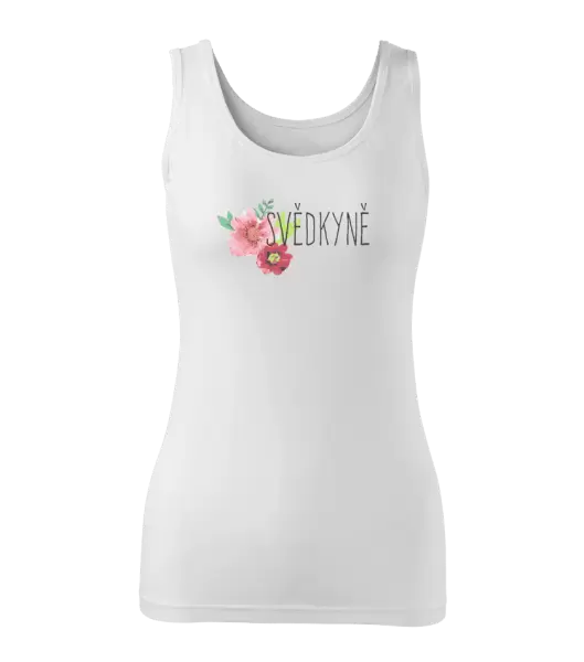 Dámské tílko Svědkyně - červené květiny