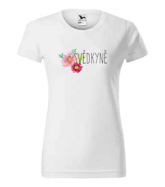 Dámské tričko Svědkyně - červené květiny