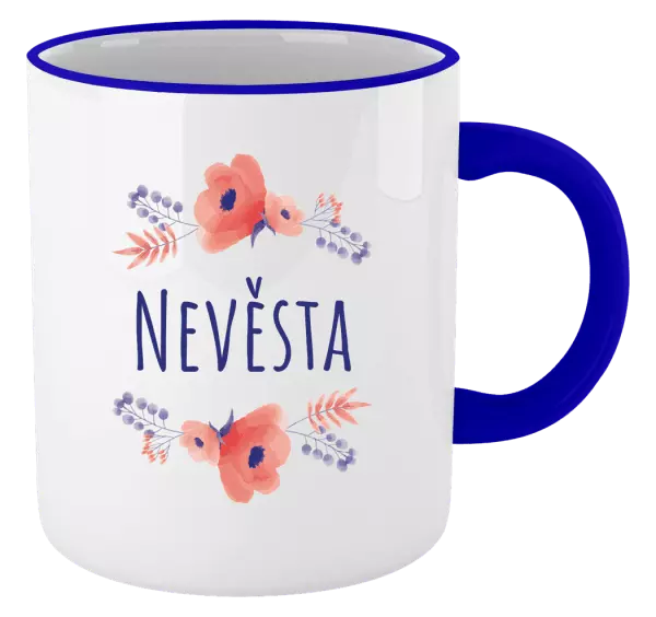 Hrnek Nevěsta - fialové květiny