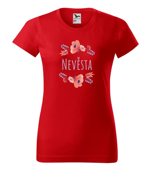 Dámské tričko Nevěsta - fialové květiny