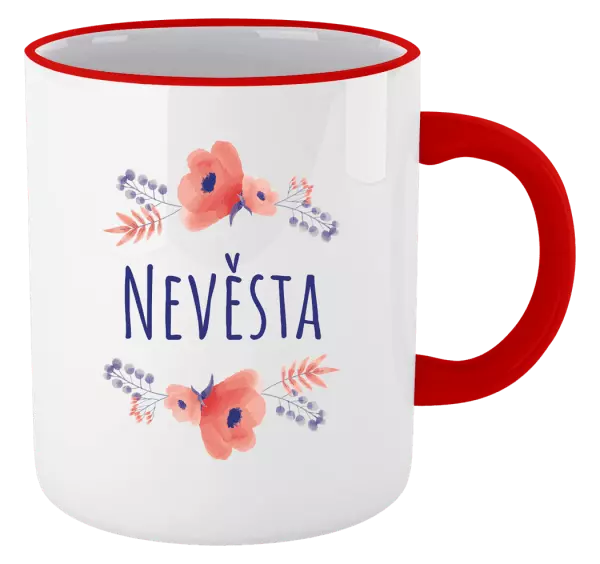 Hrnek Nevěsta - fialové květiny