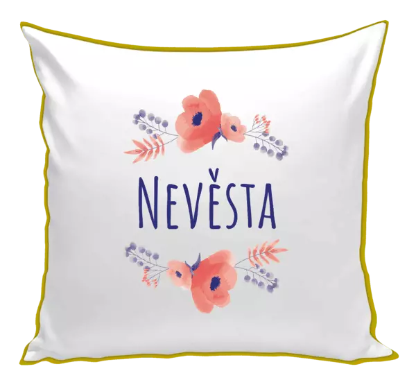 Polštář Nevěsta - fialové květiny