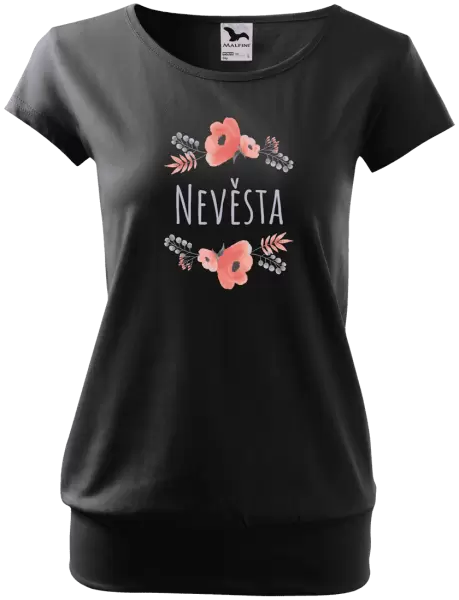 Dámské tričko Nevěsta - fialové květiny