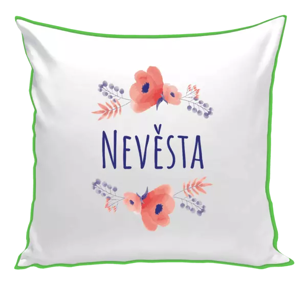 Polštář Nevěsta - fialové květiny