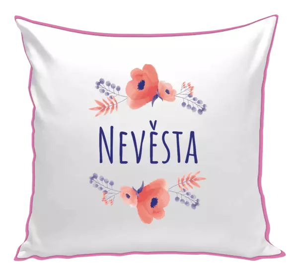 Polštář Nevěsta - fialové květiny