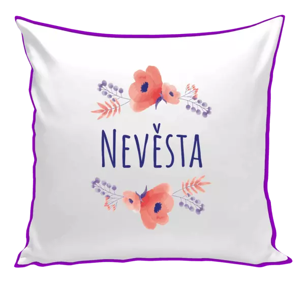 Polštář Nevěsta - fialové květiny