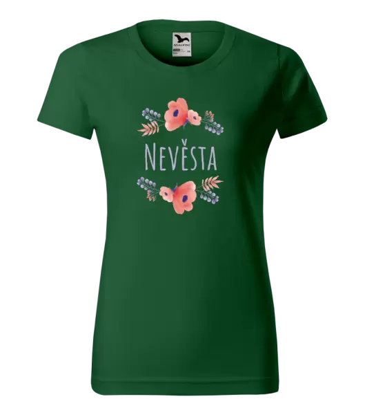Dámské tričko Nevěsta - fialové květiny
