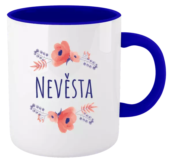 Hrnek Nevěsta - fialové květiny