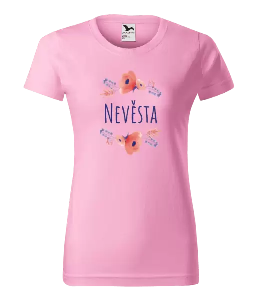 Dámské tričko Nevěsta - fialové květiny