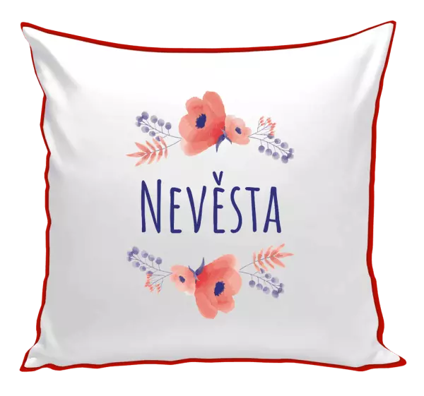 Polštář Nevěsta - fialové květiny
